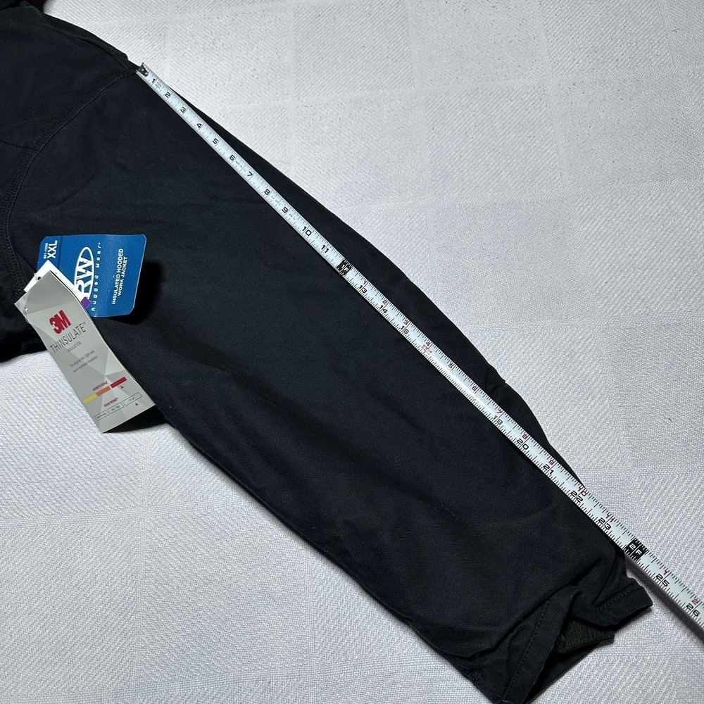 NEW Rugged Wear RW Canvas Work Jacket Mens 2XL Black 3M Insulated Comfort Hooded - Picture 15 of 15